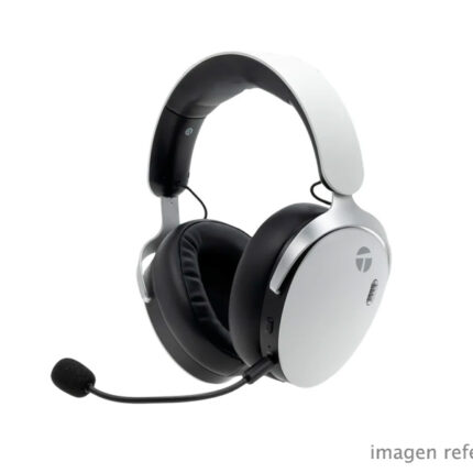 Audífono inalámbrico gamer TEROS TE-80720WBK Bluetooth 5.4 USB Tipo C blanco y negro